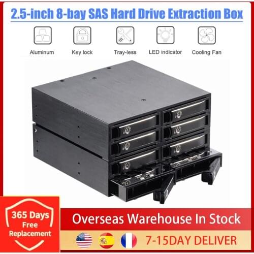 2.5 inch 8-Bay SATA/SAS SSD/HDD Case 6Gbps Portable Hard Drive Rack With 2 Mini-SAS HD SFF-8087 For 2 X External 5.25" Drive