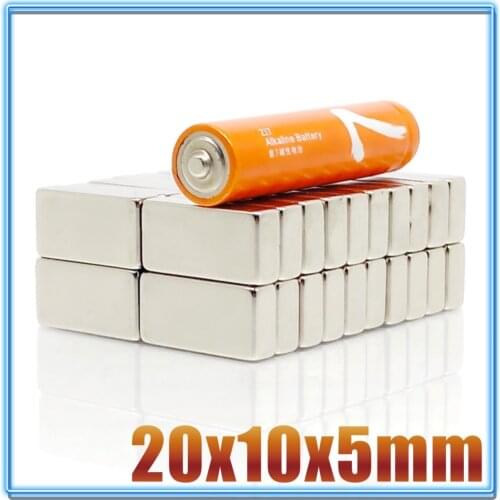 5/10/20/50Pcs 20x10x5 Block NdFeB Neodymium Magnet 20x10x5 mm N35 Super Powerful imanes Permanent Magnetic 20*10*5 mm