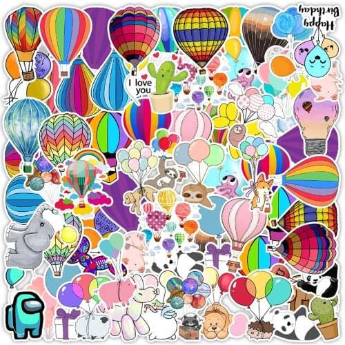 50Pcs/Pack Cartoon Baby Hot-selling Hot Air Balloon Stickers For Wall Sticker Cup Laptop Motorcycle Suitcase Guitar Mobile 2 ord