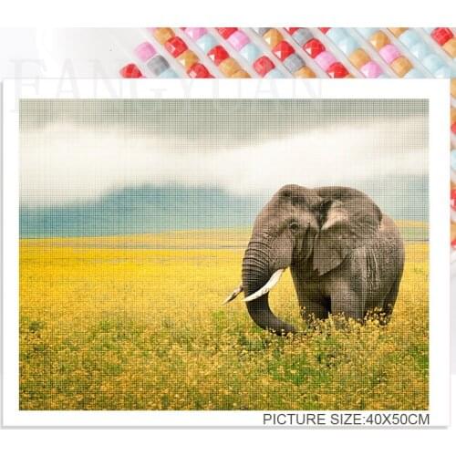 5D Diy Diamond Embroidery Elephant Home Decoration Gift Full Drill Square Round Diamond Animals Mosaic Wall Art Pcitures