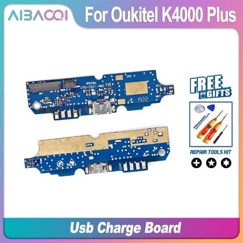 AiBaoQi Brand New Usb Plug Charge Board For Oukitel K4000 Plus Phone Flex Cables Charging Module Phone Mini USB Port