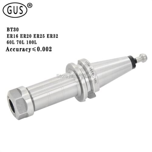 GUS free shipping BT30 Knife handle ER16 ER20 ER25 ER32 60L spring chuck CNC machining center spindle tool holder Accuracy 0.002