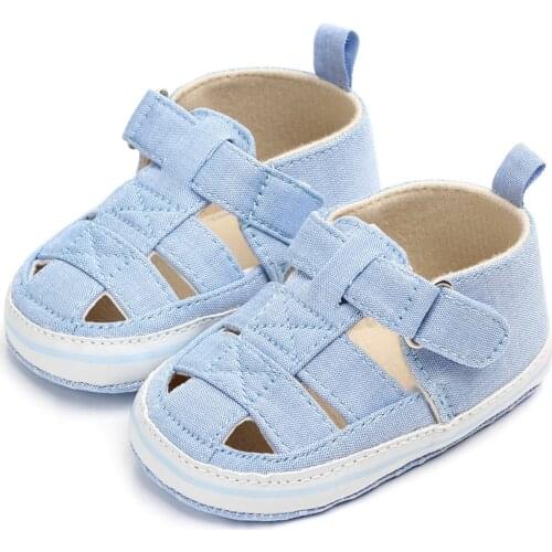 TELOTUNY Newborn Baby Fashion 2021 Summer New Soft Crib Shoes Prewalker Cotton Anti-Slip Pierced Sandals for Toddler Baby
