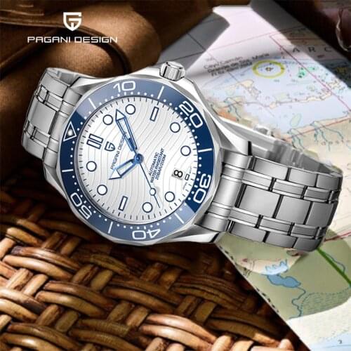 PAGANI DESIGN Ceramic Bezel Mechanical Self-Winding Watch Men Accessory Stainless Sapphire Sports Complementary 100M Waterproof