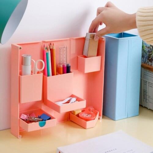 Pencil Case Magnetic Folding High Quality PP Creative Kawaii Pencil Case Stationery Storage Box for Home