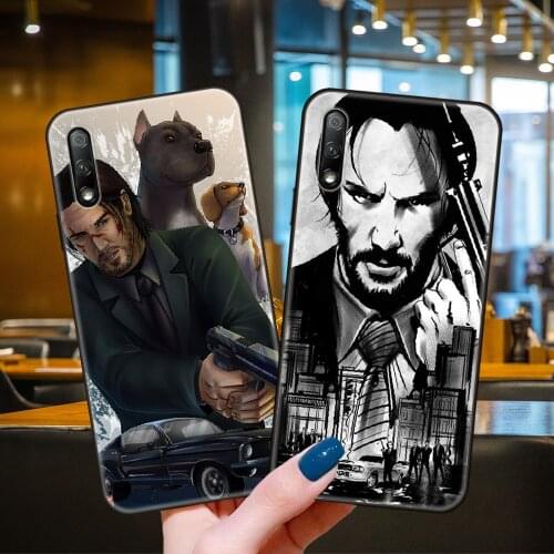 Phone Case For Huawei Honor 9X 9 10 8X 8A 8S i 7X 7A 20 A Lite Pro Black Cover Bumper Soft Coque Tpu Hoesjes John Wick Movie