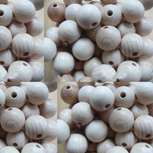 Wooden beads, various sizes, 50 pieces