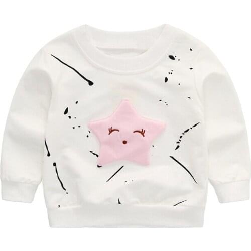 Baby Boys girls Sweatshirt Cotton T Shirt Autumn spring Tops Kids Stars 4 Colors Tees Shirt Children Outwear clothing