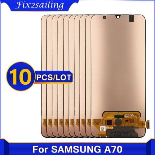 10PCS ORIGINAL LCD Display For Samsung Galaxy A70 A705 A705F SM-A705MN Display Touch Screen Digitizer Assembly With Frame