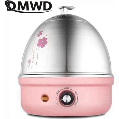 DMWD 220V 304 Stainless Steel Electric Egg Boiler Multifunctional Breakfast Egg Cooker Food Heater Automatic Power Off 4 Colors