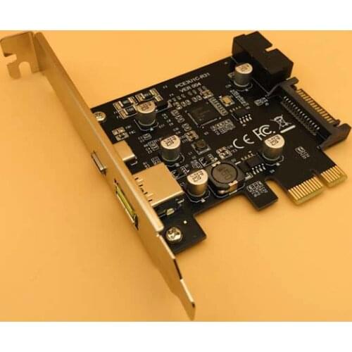 Add On Cards USB Expansion Card PCIE Sata/Card PCIE USB Adapter USB3 PCIE USB 3.1 PCI-E USB-C 2.4A Computer Expansion Cards NEW