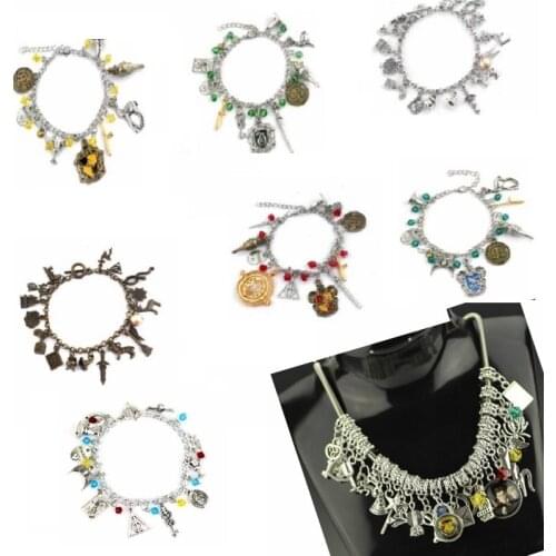 Harri Action Toys Combination Figures Snitch Tine Turner Silver PotterPlated Charm Bead Bracelet Necklace Pendant Kids Toy Gift