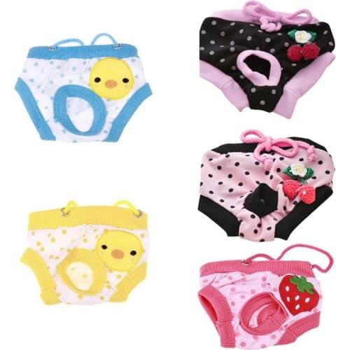 Pet Dogs Physiological Shorts Cute Strawberry Decoration Washable Reusable Underwear Pants Pet Healthy Soft Diapers Pet Supplies