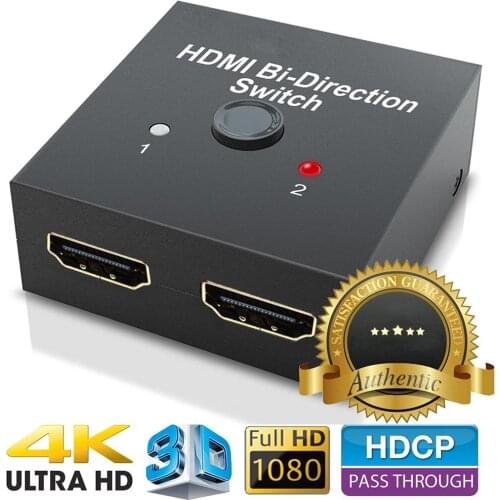 HDMI-compatible Splitter 4K Switch 2x1 1x2 Ultra HD Bidirectiona Switcher Hub HDCP 1080P Video Box Switcher Adapter For Laptop