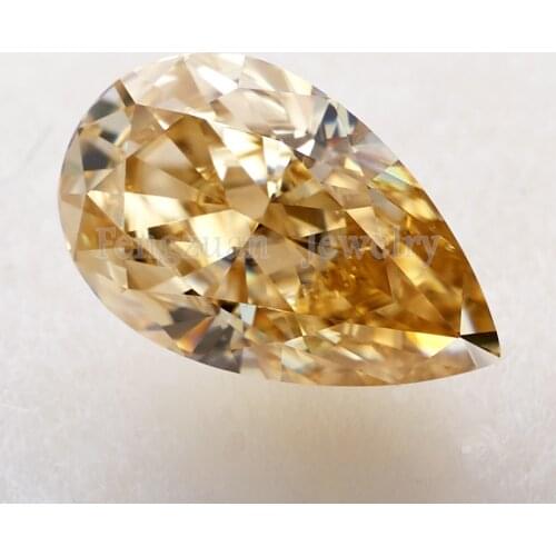 Pear Shape Loose Moissanites Gemstone 1ct 2ct 6ct GRA champagne Color loose Moissanites Diamonds Stones for Jewelry