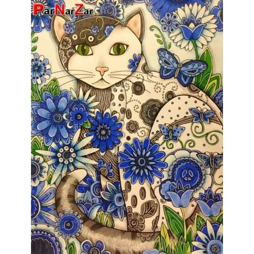 ParNarZar animal Lovely Cats DIY Crystal full 5D plastic diamond painting cross stitch kit art mosaic square rhinestone
