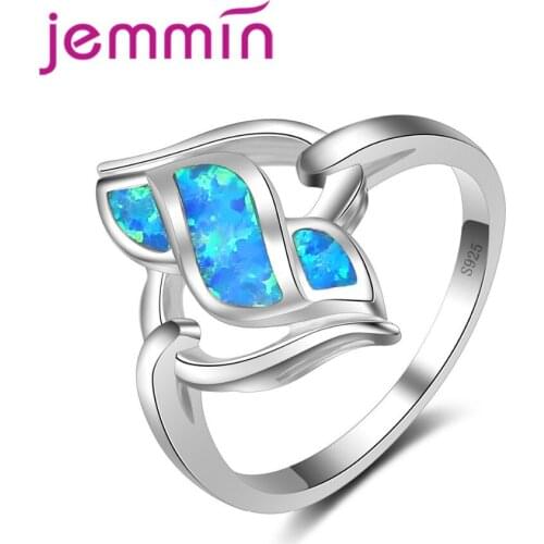 Wholesale & Retail Opal Rings New Arrival 925 Sterling Silver Blue Fire Opal Rings Fashion Jewelry for Women Best Gifts