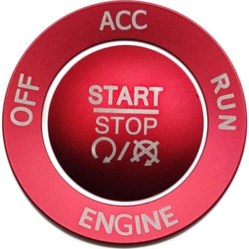 Engine Start Stop Button Knob Cover + Ring Trim Accessories for 2015-2020 Dodge Challenger Charger