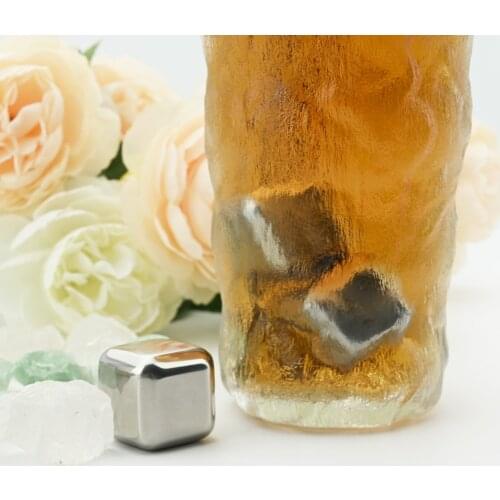 18/10 Stainless Steel Ice Cubes Whisky Stones Ice Cubes Set Reusable Food Grade Beer Fast Cooling Cube Chilling Rock Party Tool