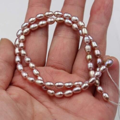 4.5-5mm Small Rice Pearl Beads DIY Craft Elegant Jewelry Pearl DIY for Necklaces Women Shiny Natural Freshwater Pearl Beads 36cm