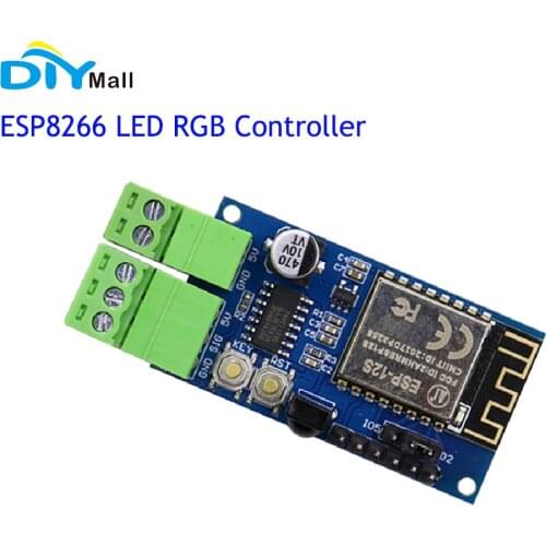 ESP8266 ESP-12S WIFI Microcontroller WS2812 LED Strip RGB Dimming Controller Support WiFi, infrared wireless control