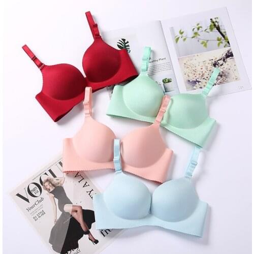 Fashion Sexy bra free Wire Thick Adjusted Straps big cup Push Up Bra Seamless Underwear Women gather breast lady wedding bra