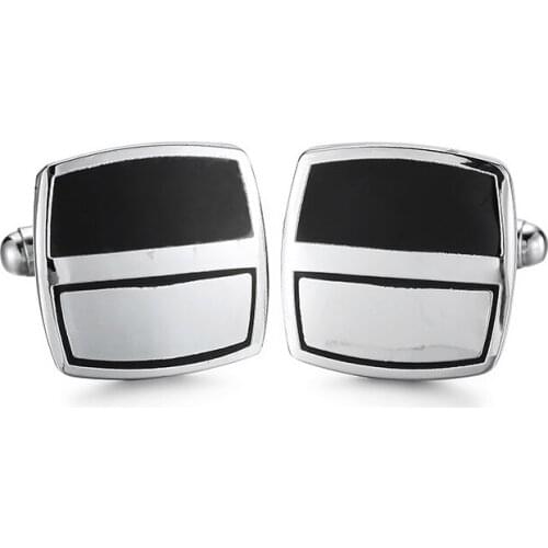 High quality mens shirts Cufflinks black and white color Cufflinks French business shirt clothing accessories
