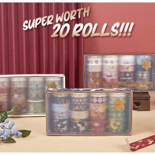 20set hot stamping and paper tape set antique hand account lipstick diary hand account decoration sticker holiday gift kid toy