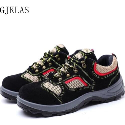 Indestructible Shoes Men Safety Work Shoes with Steel Toe Cap Puncture-Proof Boots Breathable Industrial Boots Outdoor Sneakers