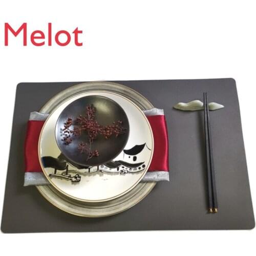 New Chinese Model Room Tableware Set Dining Table Plate Retro Ornaments Hotel Club Phnom Penh Western Food Plate Minority