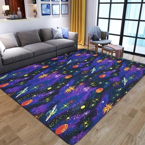 New 3D Universe Star Sky Carpets for Living Room Bedroom Area Rugs Space Planet Print Carpet Kids Room play Rug Coffee Table Mat