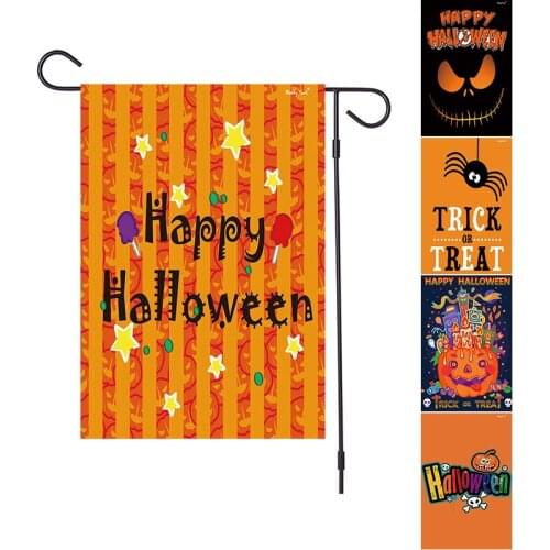 New PONGEE Halloween theme garden flags banner trick or treat festival courtyard Outdoor Party Decorative Garden Flag 12x18 inch