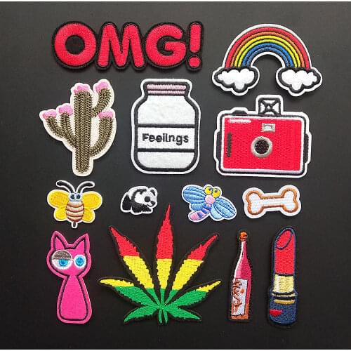 Cute Animal Embroidery Patches Iron On Patch Embroidered Patchs Badge Appliques For Clothing Stickers Backpack School Bags