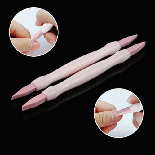 1Pcs 2 Ways Scrub Stone Nail Files Buffer Manicure Stick Grinding Rod Cuticle Remover Nail Art Manicure Ceramic Trimmer Buffing