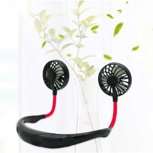 Summer Portable Mini Neck Hanging Fan Rechargeable USB Charge Cooler Portable Hanging Neck Blower Adjustable Home Outdoor