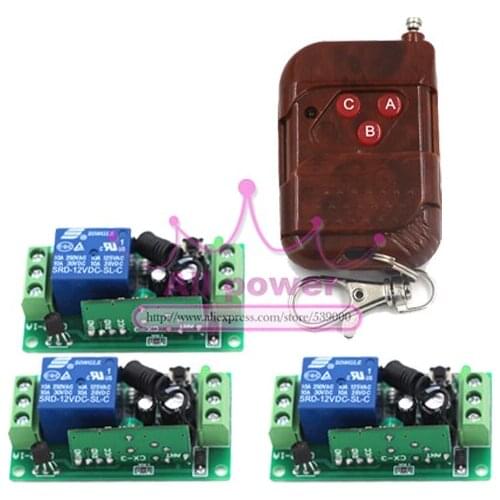 12V 1CH RF Wireless Remote Control Receiver Momentary Switch Relay Remote 315MHZ 433MHZ Replacement Garage Door Opener Receiver