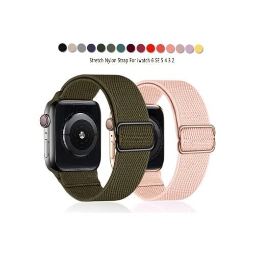 2021 new Nylon Watchband for apple watch 44 40mm serie 6 5 4 se band for iwatch 3 strap 42 38mm Braided Sport Elastics belt