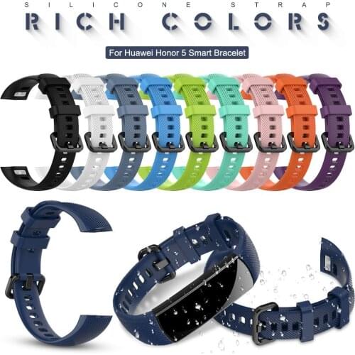 DIY Replacement Smartwatch Wristband Strap For Huawei Honor Band 5 Smartband Silicone Bracelet Smart Band Accessories