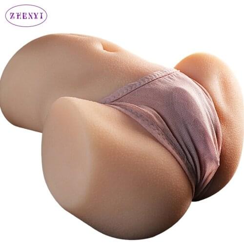 Super Real TPE Big Ass 3D Sex Doll Artificial Vagina Double Channels Simulation Skin Texture Sex Toys for Men Masturbator Toys