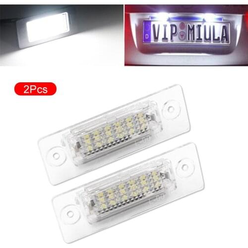 2PCS LED License Plate Lamp Light for Jetta MK5 T5 Passat 3C Caddy Touran Golf Plus Car Styling 12V White Error Free Lights