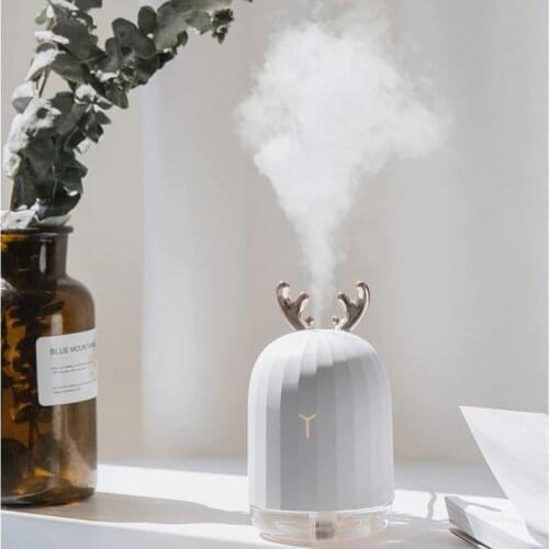RUINUOKAI 220ML Christmas White Deer Air Humidifier Essential Oil Diffuser for Home Car Aromatherapy Aroma Diffuser with Lamp