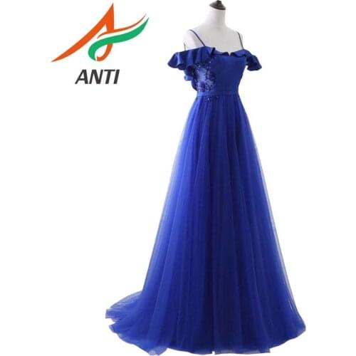 ANTI Evening Dress Long Beading Sequins Sexy Backless 2019 Bride Banquet Elegant Floor-length Formal Party Gowns Robe De Soiree