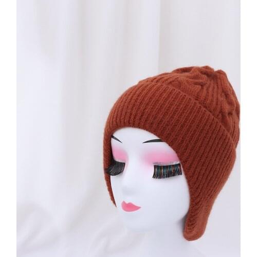 2021 Winter Hats for Woman Beanies Knitted Ear protection hat Girls Autumn Female Beanie Caps Warmer Bonnet Ladies Casual Cap