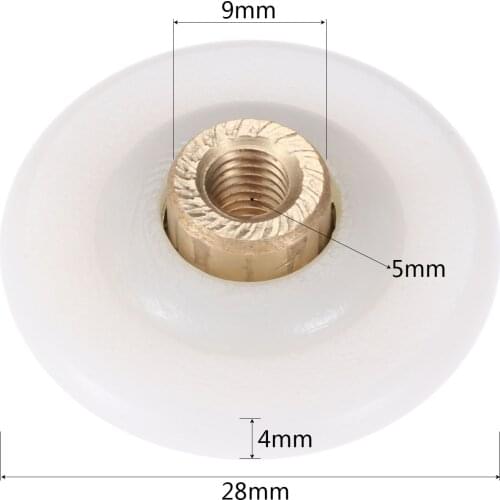 1 Pc Nylon & Brass Shower Door Rollers Wheel Bathroom Glass Sliding Door Roller Bearing Pulley Wheel Runner Door Hardware 28mm