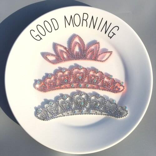 10pcs/bag Cartoon Hot Diamond Crown Cloth Stickers DIY Childrens Headband Hairpin Accessories Supplies