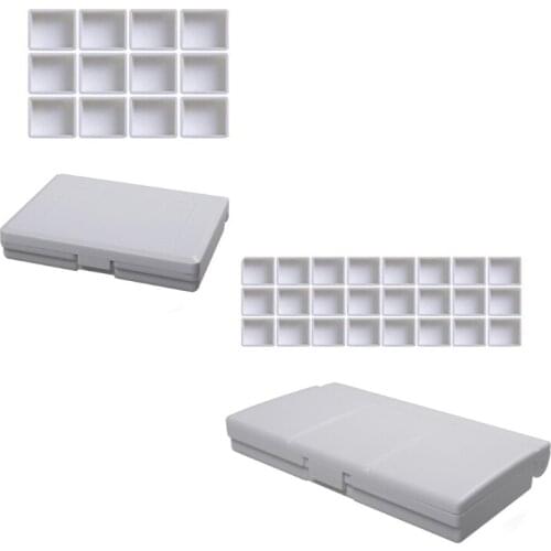 12/24 Color Watercolor Paints Palette Tray Box Folding with Separete Blocks Oil Acrylic Paints Box Art Palette Portable