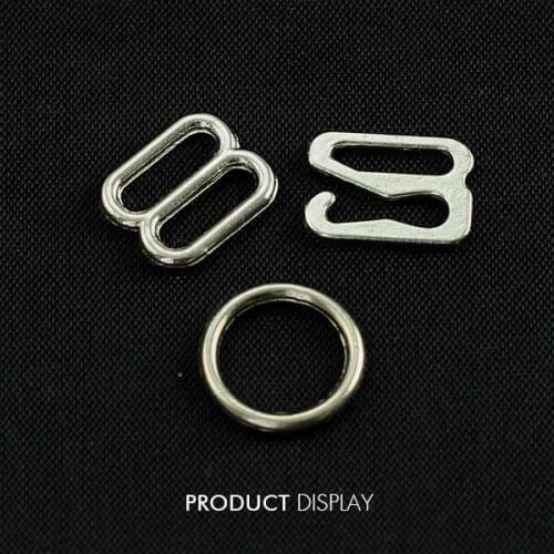 200set Metal Silver Plated Lingerie Hardware Sewing Clips Hooks Eye for Bra Strap 10mm Sewing Accessories WB94