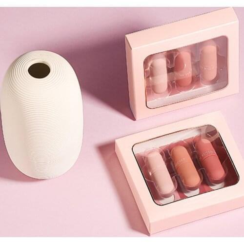 3pcs/set Velvet Three Colors Moisturizing Moist Natural Lasting Make Up Lipstick Cosmetics Lip Glaze Suit