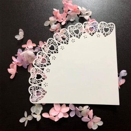 50pcs Laser Cut Love Heart Lace Laying Candy Wedding Party Favors Confetti Cones Paper Cone Decoration Supplies Gift