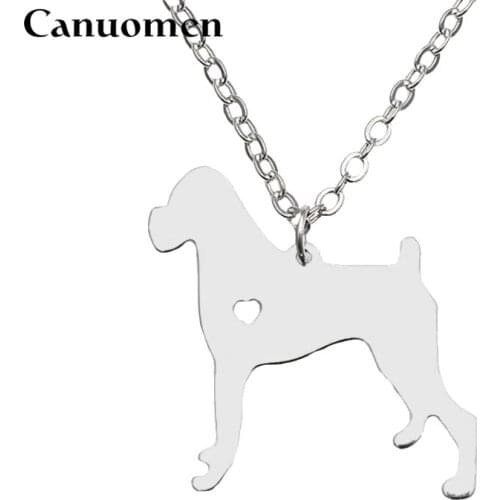 Canuomen Irish Red Terrier Pendant with Love Heart Stainless Steel Animals Necklaces Pet Dogs for Men and Women Charm Jewelry
